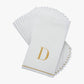 D Gold Monogram Paper Disposable Dinner Napkins | 14 Napkins: 14 Guest Napkins - 4.25" x 7.75"