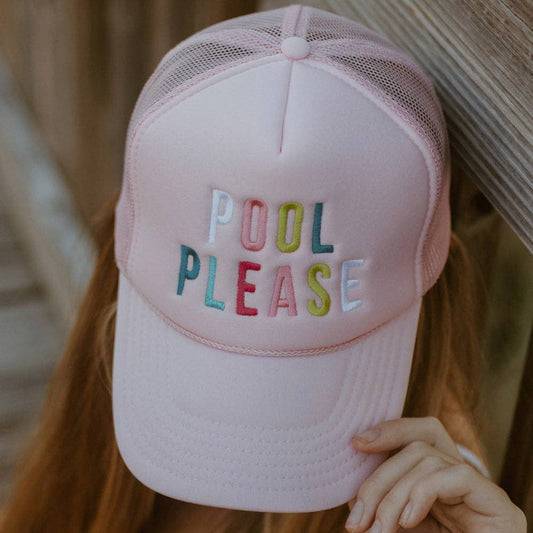 Pool Please Wholesale Foam Trucker Hat: Light Pink