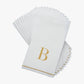 B Gold Monogram Paper Disposable Dinner Napkins | 14 Napkins: 14 Guest Napkins - 4.25" x 7.75"