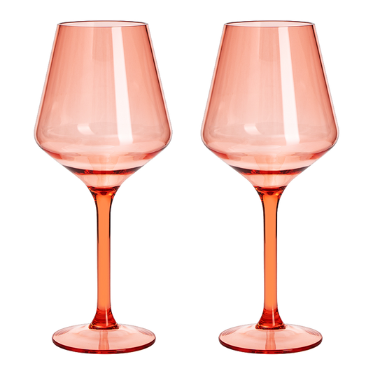 Shatterproof Wine Glasses -Set of 2- Orange