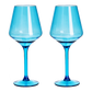 Shatterproof Wine Glasses - Pastel Set of 2- 15oz: Blue