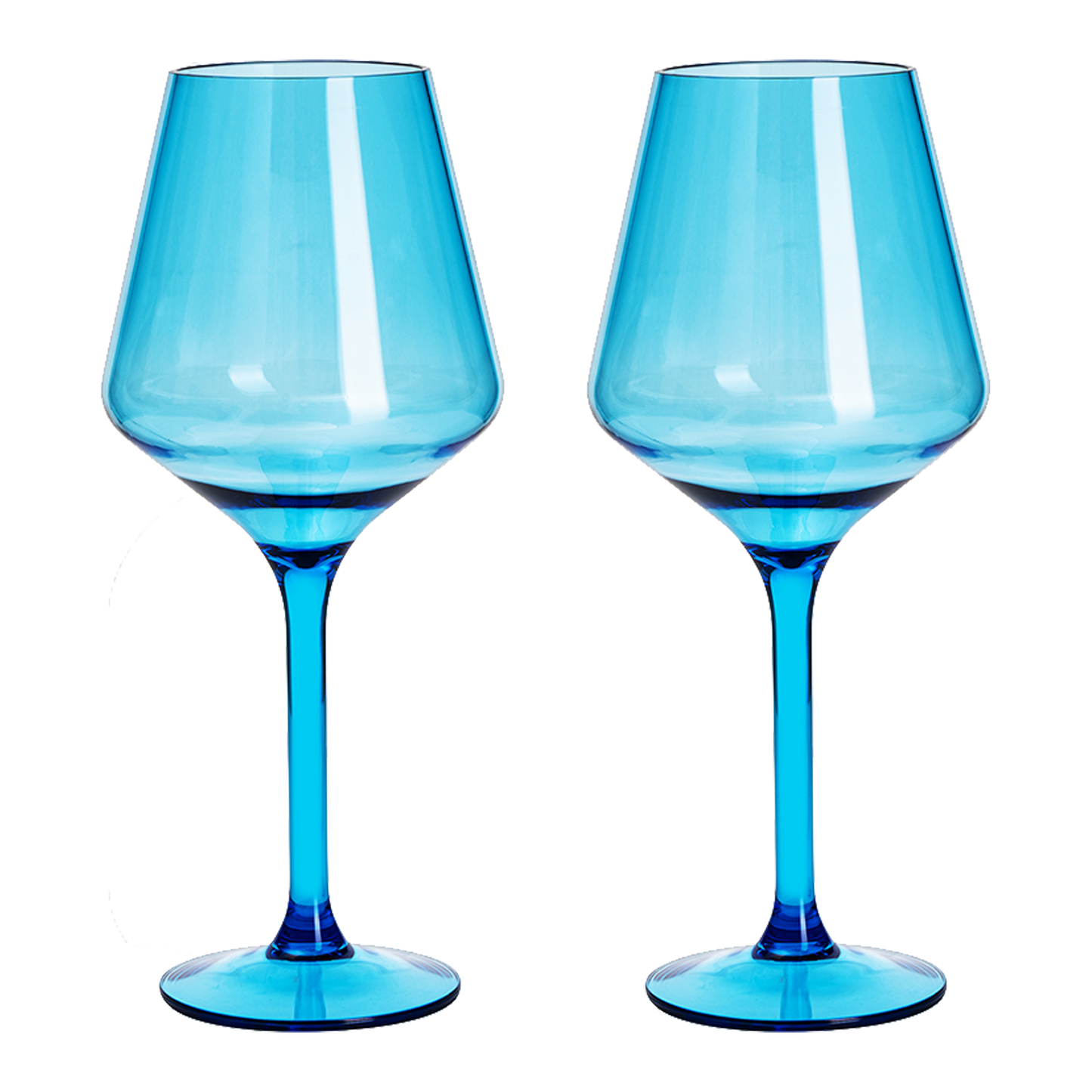 Shatterproof Wine Glasses - Pastel Set of 2- 15oz: Blue