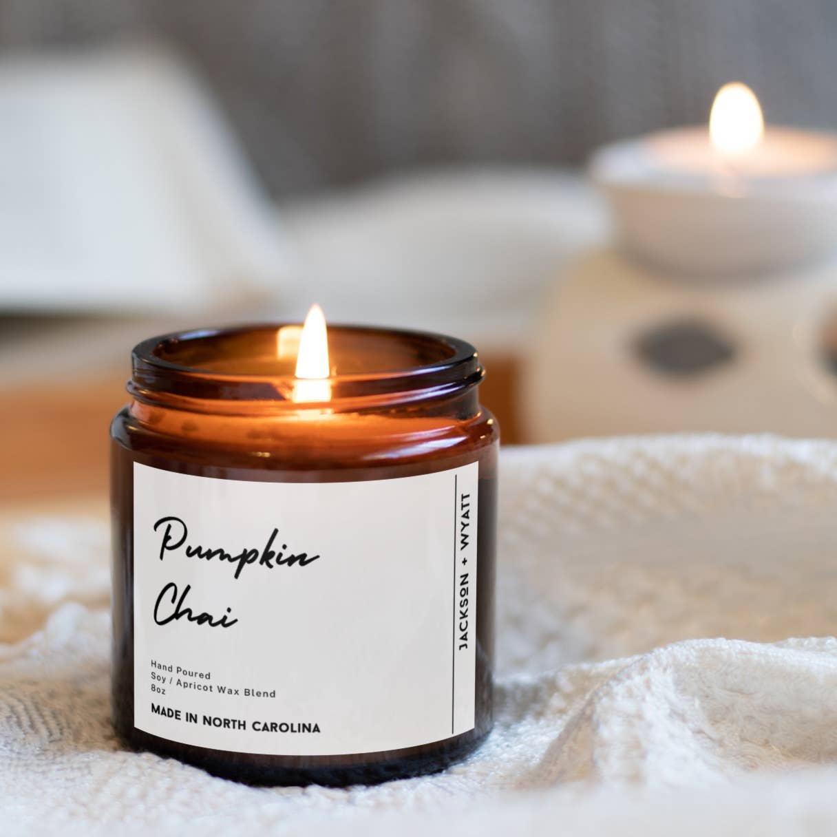 Pumpkin Chai - Organic Soy Apricot Candle - Fall/Winter