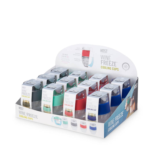 Wine FREEZE™ Cooling Cups - Standard Colors - CDU of 12