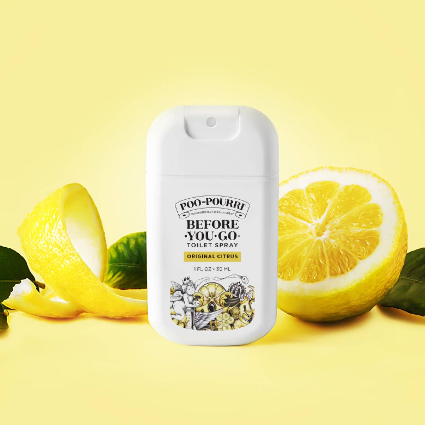 Poo~Pourri Original Citrus 1oz Pocket Sprayer, 4 Trays 32 un: Lemon + Bergamot + Lemongrass