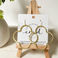 Medium Light Brushed Gold Quatrefoil Earrings on Gold Post