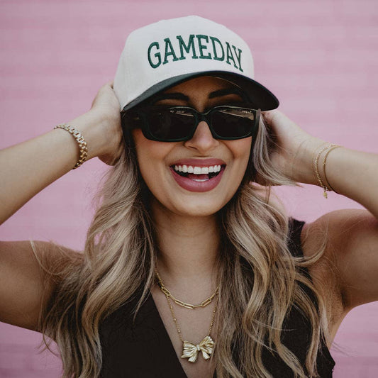 GAMEDAY Wholesale Two-Toned Vintage Hat: Black and White