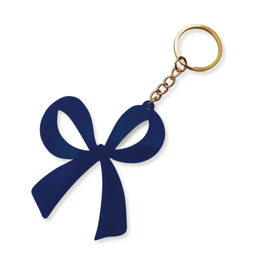 Bow Keychain: Navy
