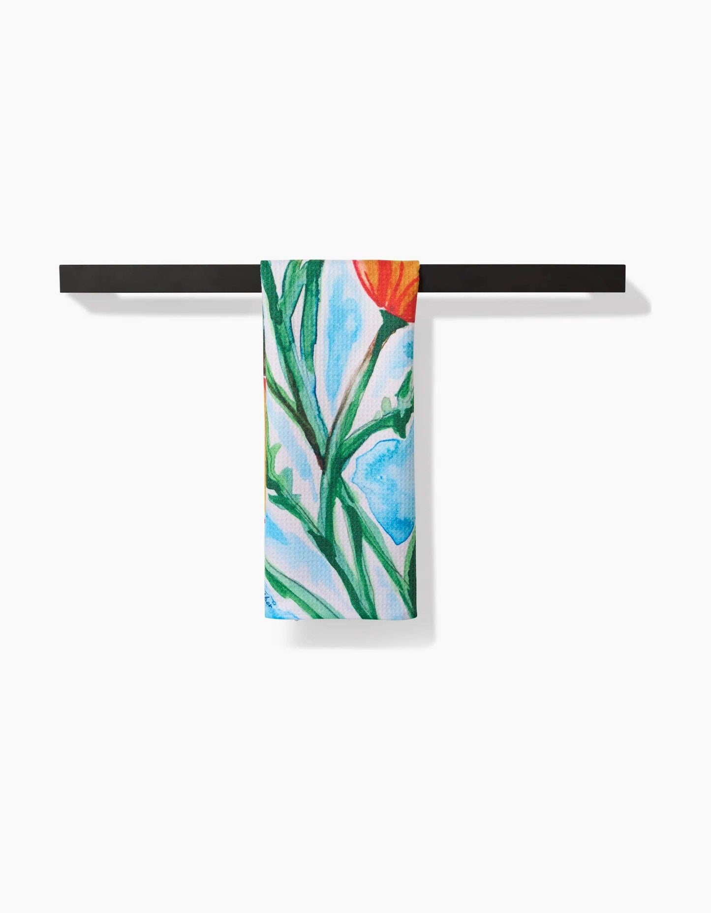 Golden Poppy Flowers Tea Towel