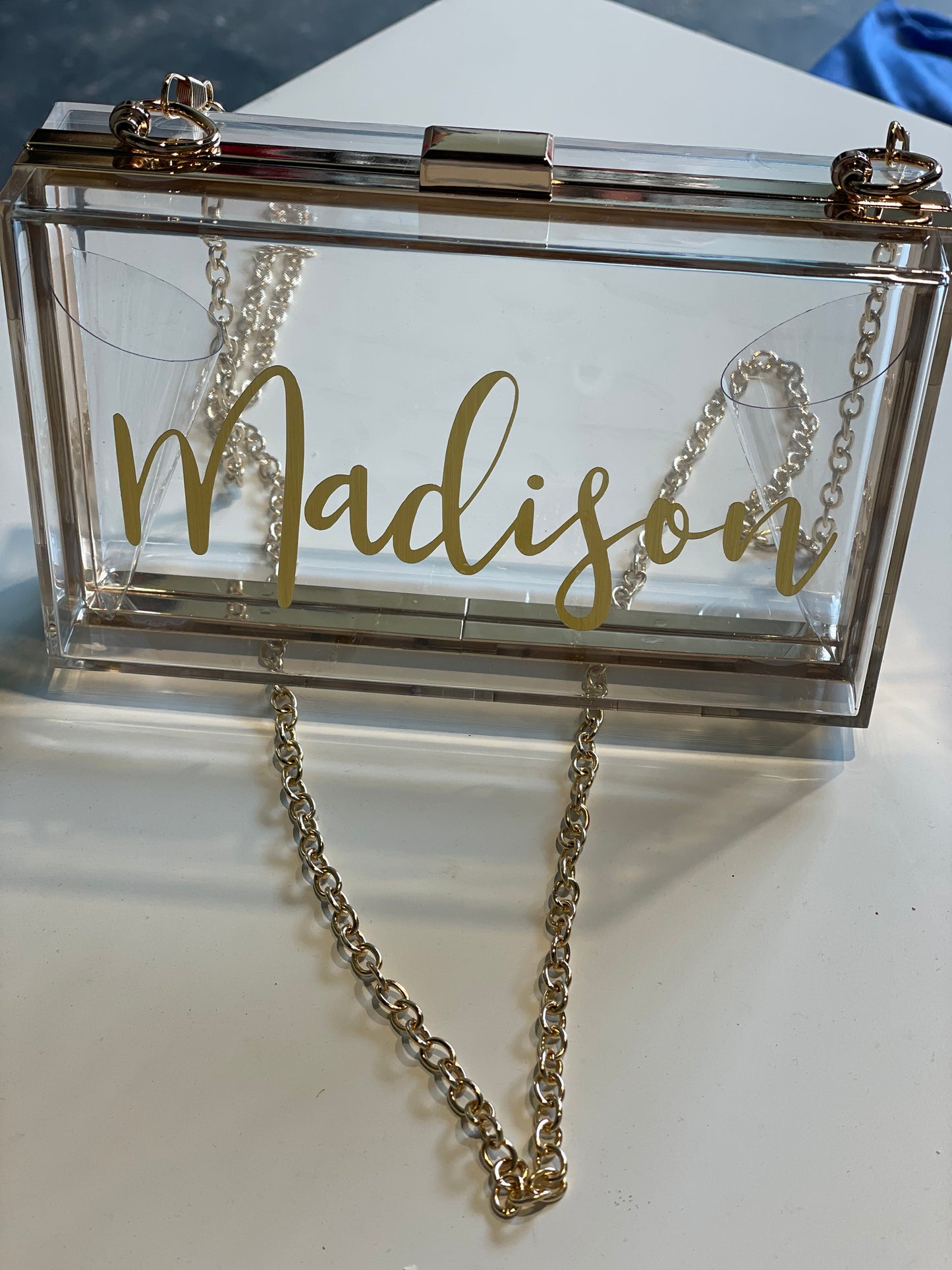 Acrylic clear clutch purse personalized