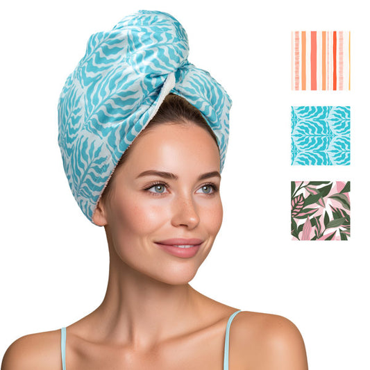 Lemon Lavender Mane Squeeze Reversible Satin Turbo Towel