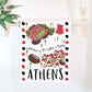 Saturdays in Athens Tea towel