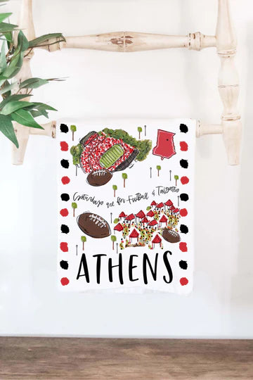 Saturdays in Athens Tea towel