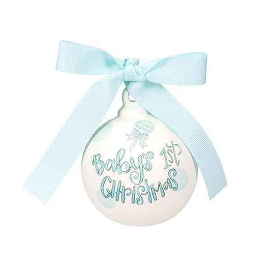 My First Christmas Blue Ceramic Ornament