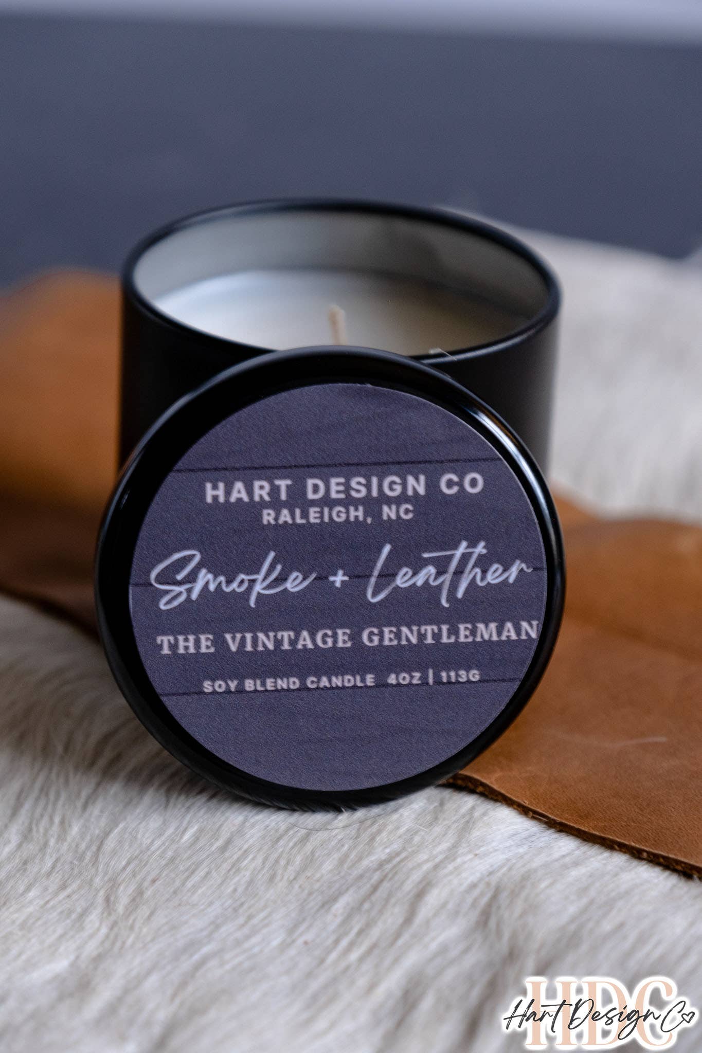 Smoke + Leather | Refined Gentleman Collection: 4oz tin