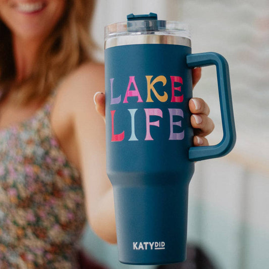 Lake Life 40 Oz Tumbler Cup w/ Handle: Navy