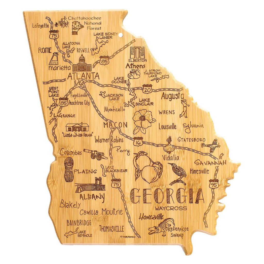 Destination Georgia State-Shaped Serving & Cutting Board