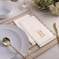 B Gold Monogram Paper Disposable Dinner Napkins | 14 Napkins: 14 Guest Napkins - 4.25" x 7.75"