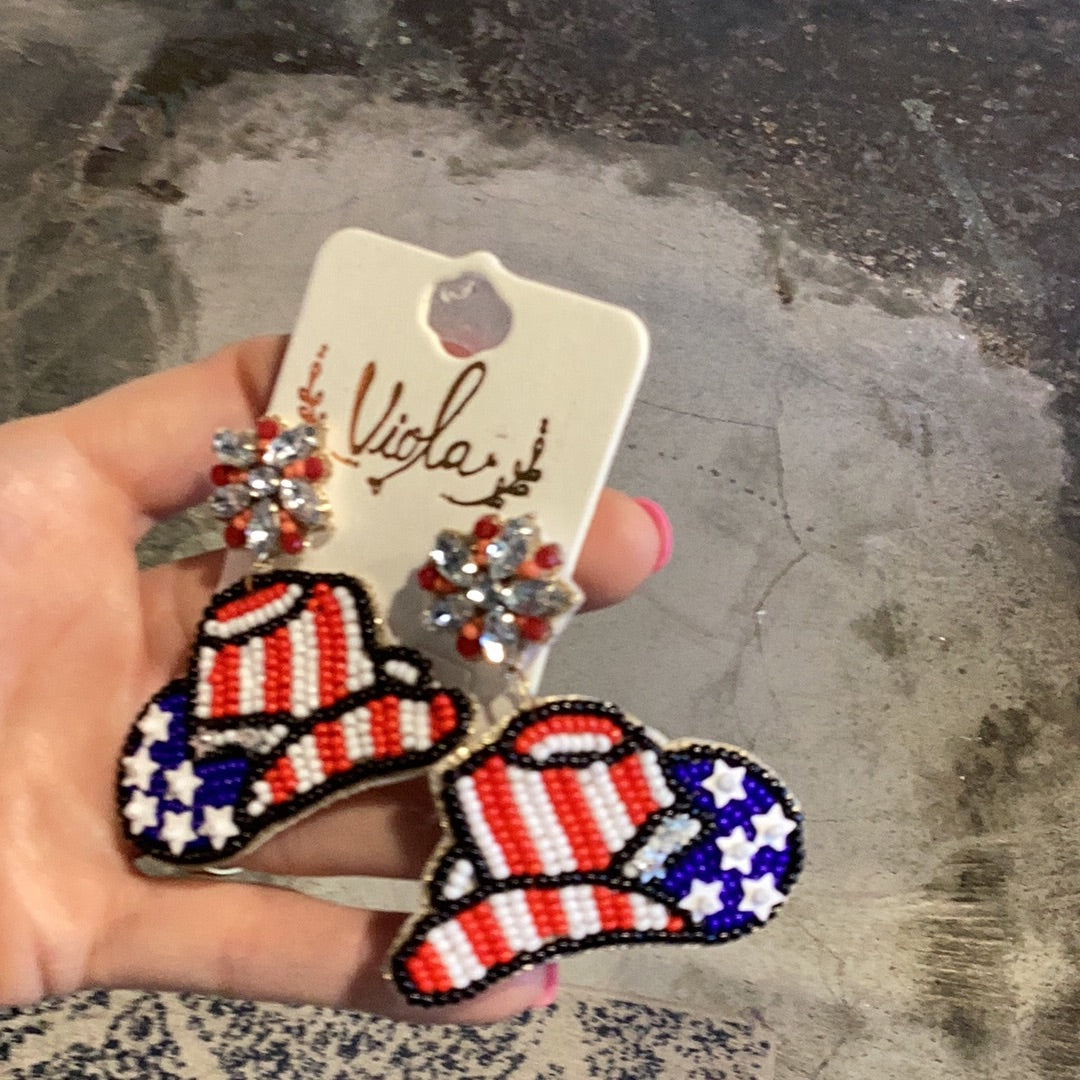 Patriotic beaded earrings