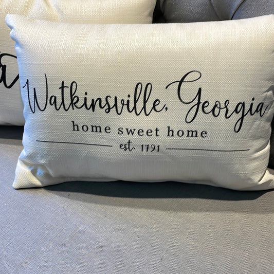 Watkinsville home sweet home pillow