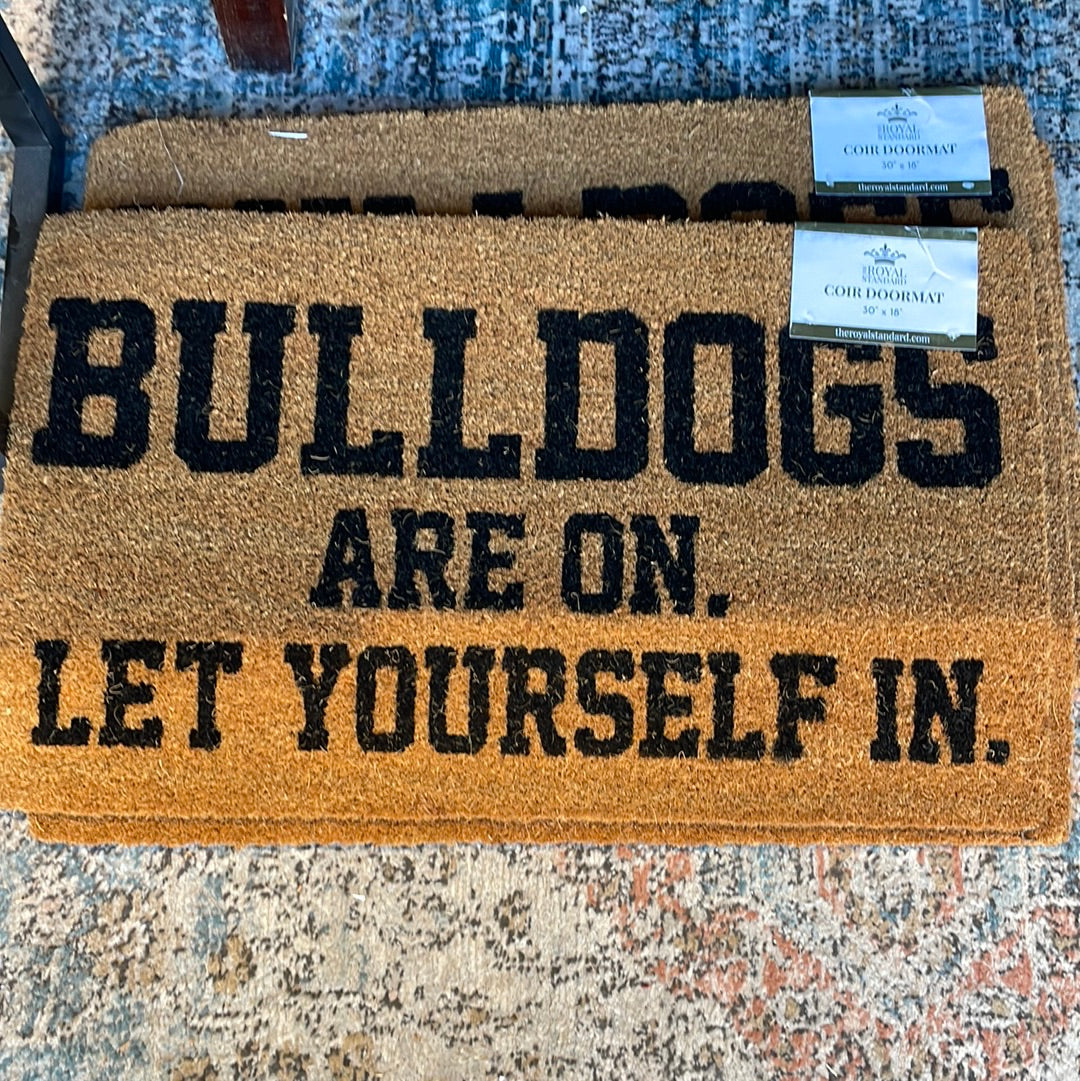 Bulldogs are on door mat