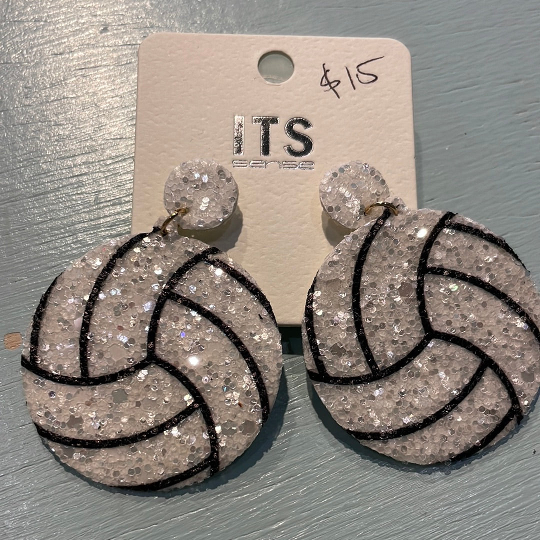 Volleyball sparkle earrings