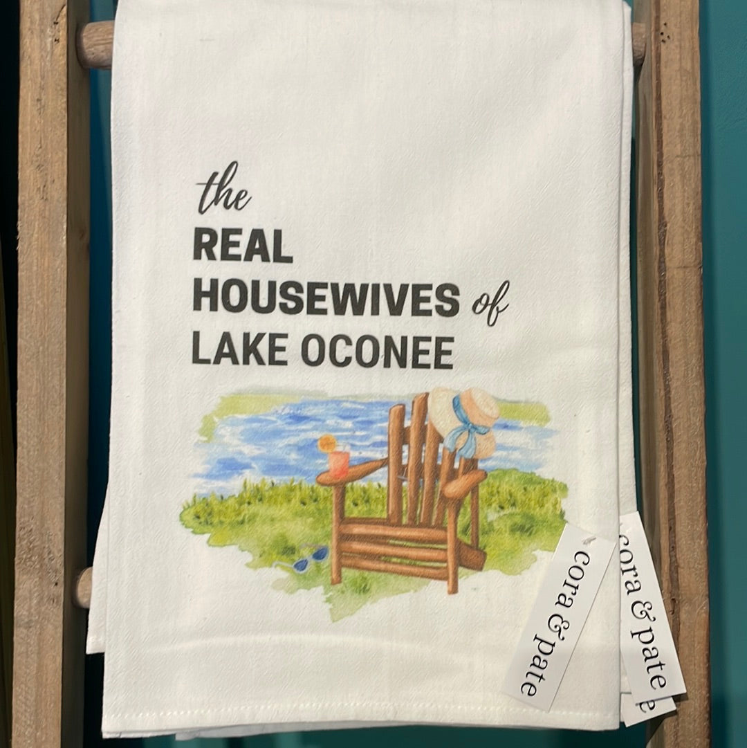 The real housewives of lake oconee tea towel