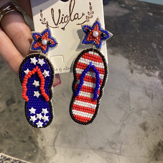 Patriotic beaded earrings