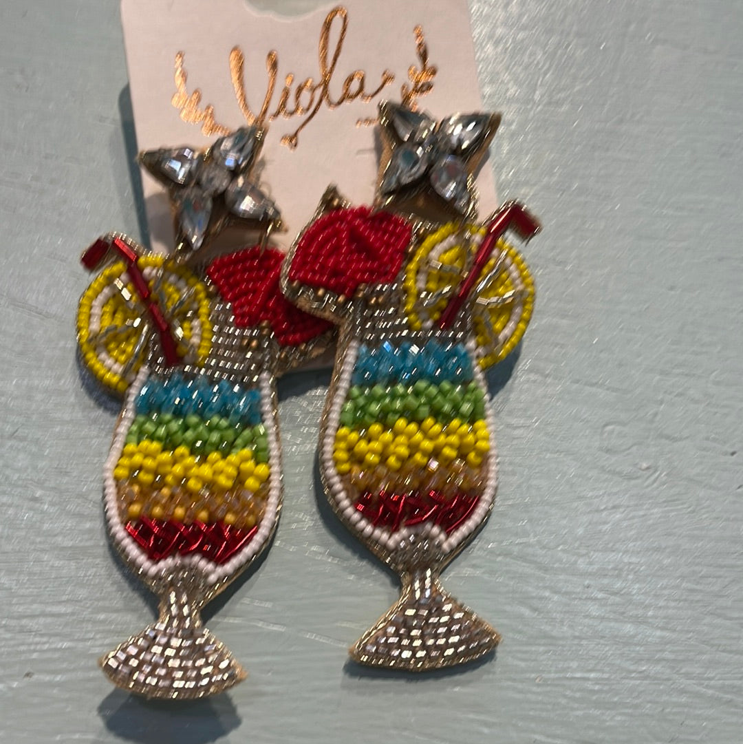 Drinks beaded earrings